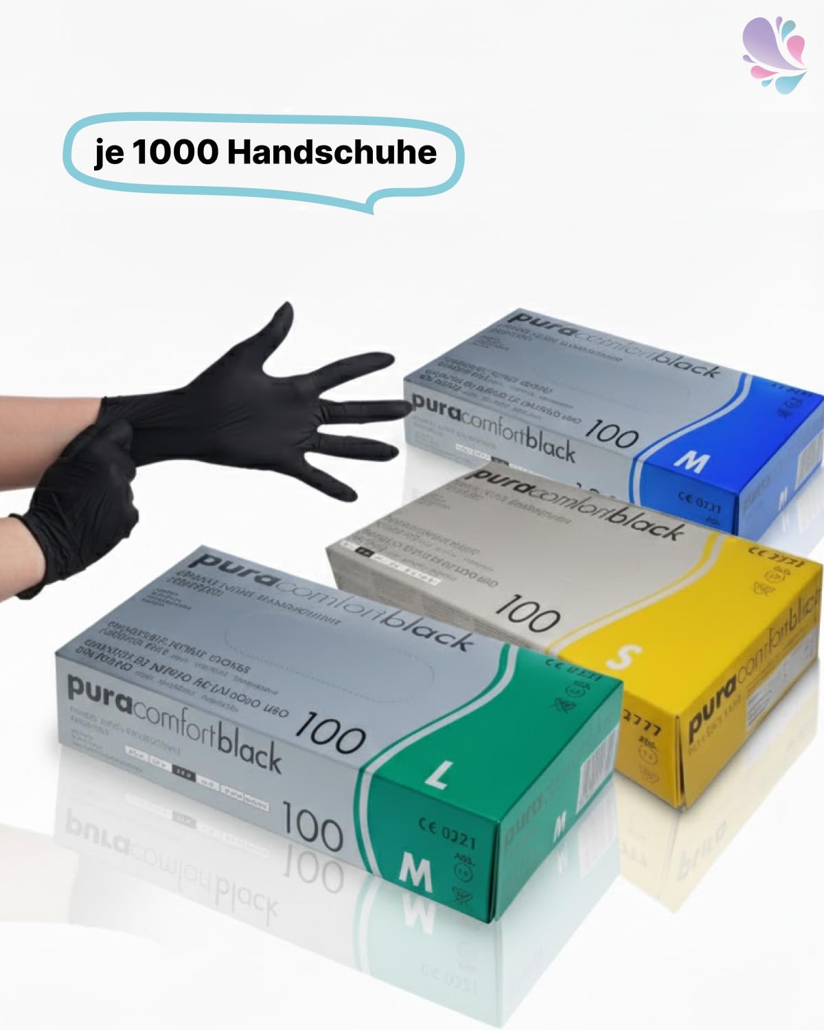 Nitrilhandschuhe Schwarz Größe S 1000 Stück | Schwarze Nitrilhandschuhe, puderfrei, lebensmittelecht, reißfest & ölbeständig, 1000 Stk