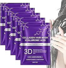 3D Collagen Hair Mask,5 Pièces Purple Hairs Masks,Masque Cheveux Violet,Masque Cheveux Secs et Abimés,Hyaluronic Acid Collagen Hair Mask,Deep Conditioner Hydrating Haires Masque For All Hairs Types