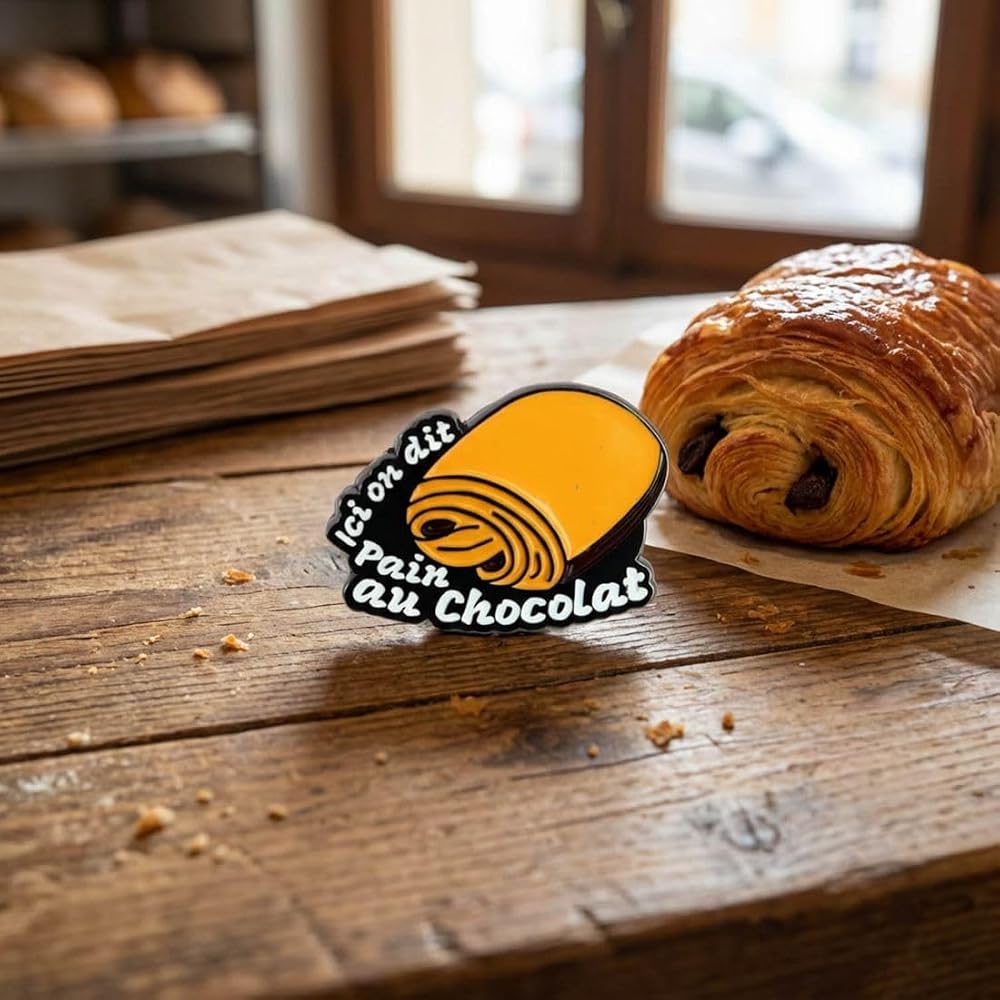 Clj Charles Le Jeune Pin's Ici On Dit Pain Au Chocolat
