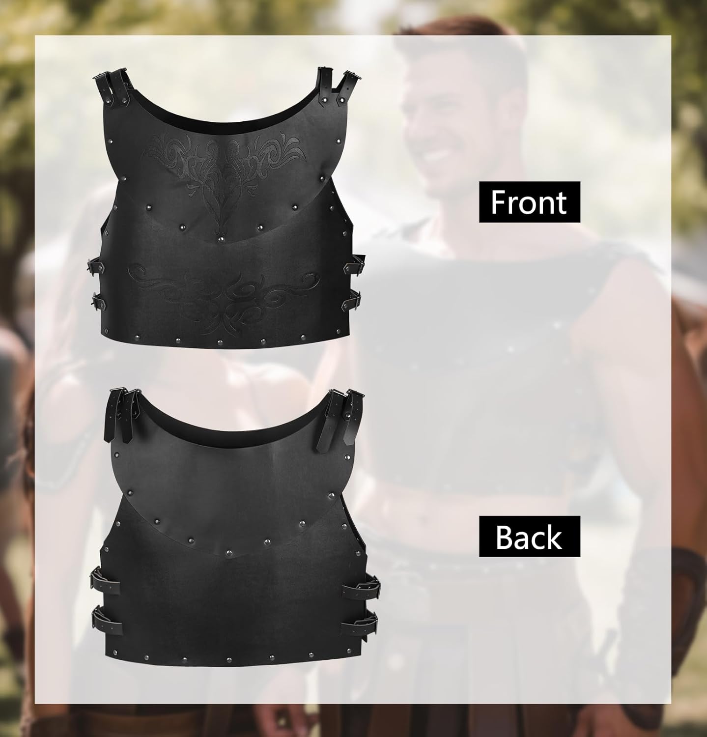 HOMELEX Medieval Leather Chest Armor Viking Warrior Renaissance Retro Knight Leather Vest Cosplay Halloween - Image 7