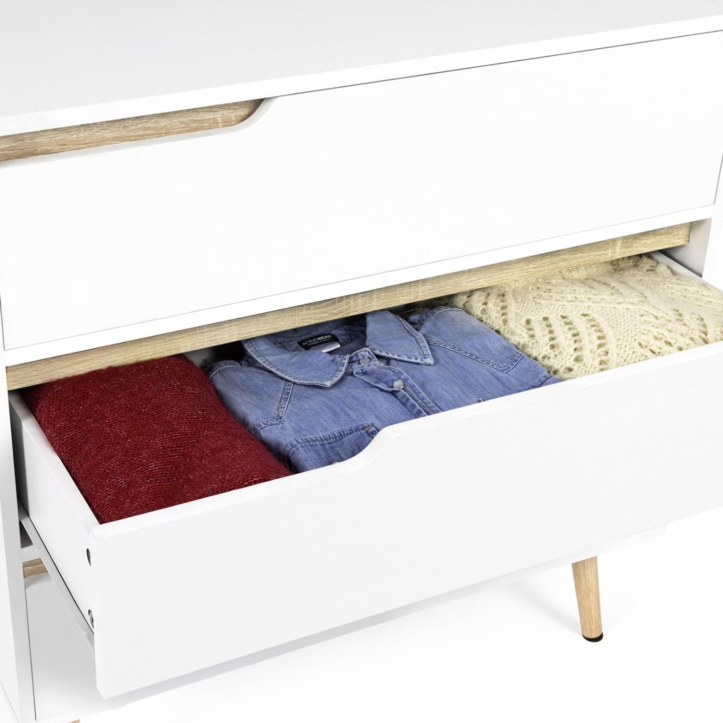 IDMarket Helsinki - Cómoda 3 cajones (80 cm), color blanco