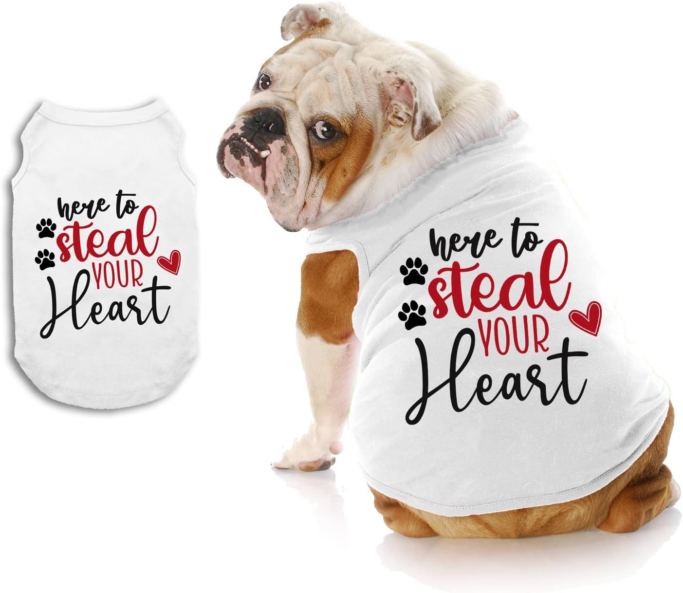 Here to Steal Your Heart Valentine Dog Shirt, Valentine's