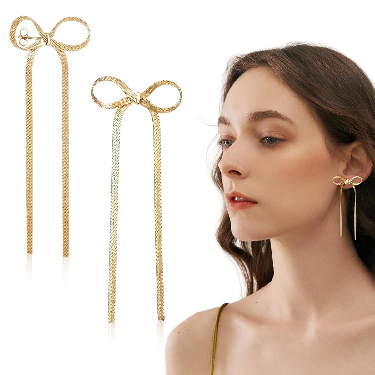 See full amazon price history chart for Venzina® Bow Earrings for Women, 1 Pairs Fashion 4 Bow Drop Studs Earrings for Women, Gold Soft Steel Dangle Earrings, Long Tassel Chain Earrings Wedding Statement Gifts Venzina® Bow Earrings for Women, 1 Pairs Fashion 4 Bow Drop Studs Earrings for Women, Gold Soft Steel Dangle Earrings, Long Tassel Chain Earrings Wedding Statement Gifts (B0DDNQGXZQ) Amazon Price History, Amazon Price Tracker