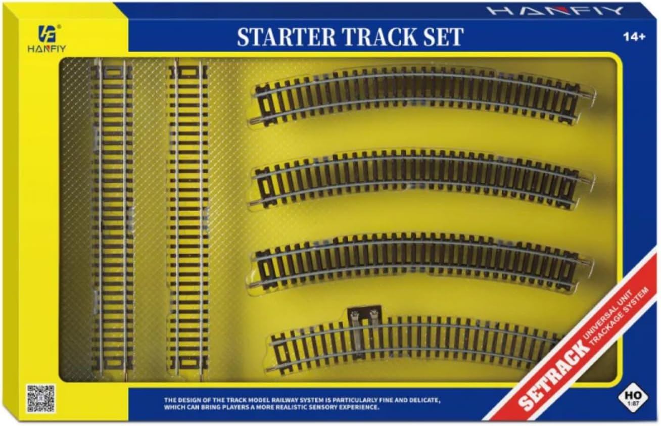 HTLNUZD 1/87 Model Train Set Narrow Gauge Model Railway Track, Nickel Silver Curved & Turnout Tracks, Perfect for Hobbyists & Train Collectors Premium Gift (98300)