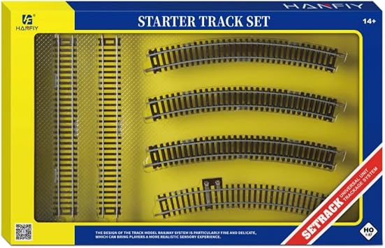 HTLNUZD 66607 1/87 Miniature Track Model Train Kit, Curved Rails and Silver Nickel Turnouts, Perfect for Train Lovers and Collectors - Premium Gift