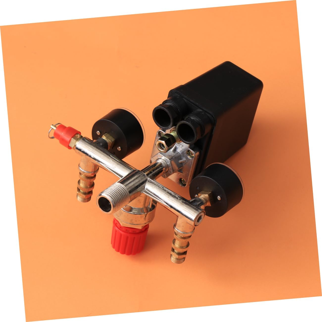 Balacoo Adjustable Air Compressor Pump Pressure Control Switch with Gauges Convenient Pressure Regulation for Air Compressors Easy to Install and Use