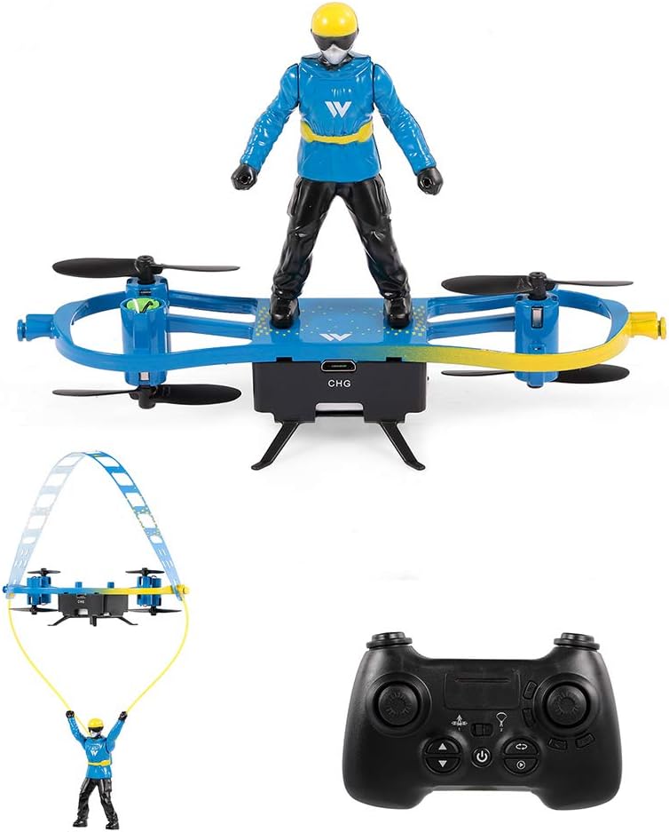 ATTOP Mini RC Drone Skater Shaped Aircraft Flight Mode Altitude Hold for Kids, Red/Blue