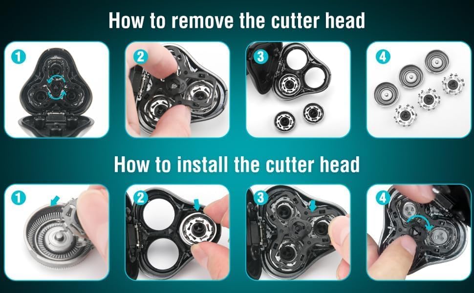 Miniatura 7 de SHPAVVER - Maquinilla de afeitar eléctrica para hombres, afeitadora eléctrica recargable en seco y húmedo, impermeable, portátil, regalo ideal para