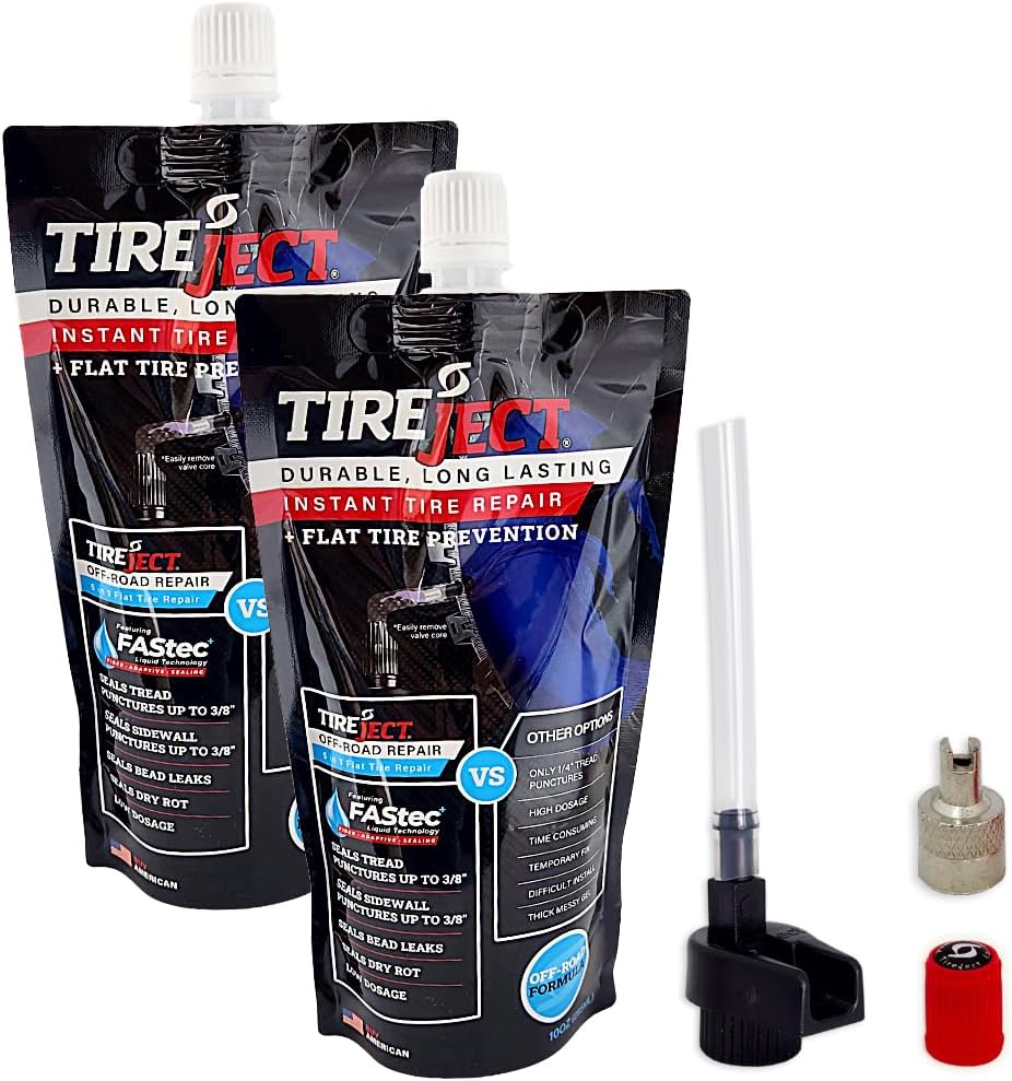 TireJect Off-Road Tire Sealant Kit - 5-in-1 Sealing - Fix and Prevent Flat Tires (20oz)