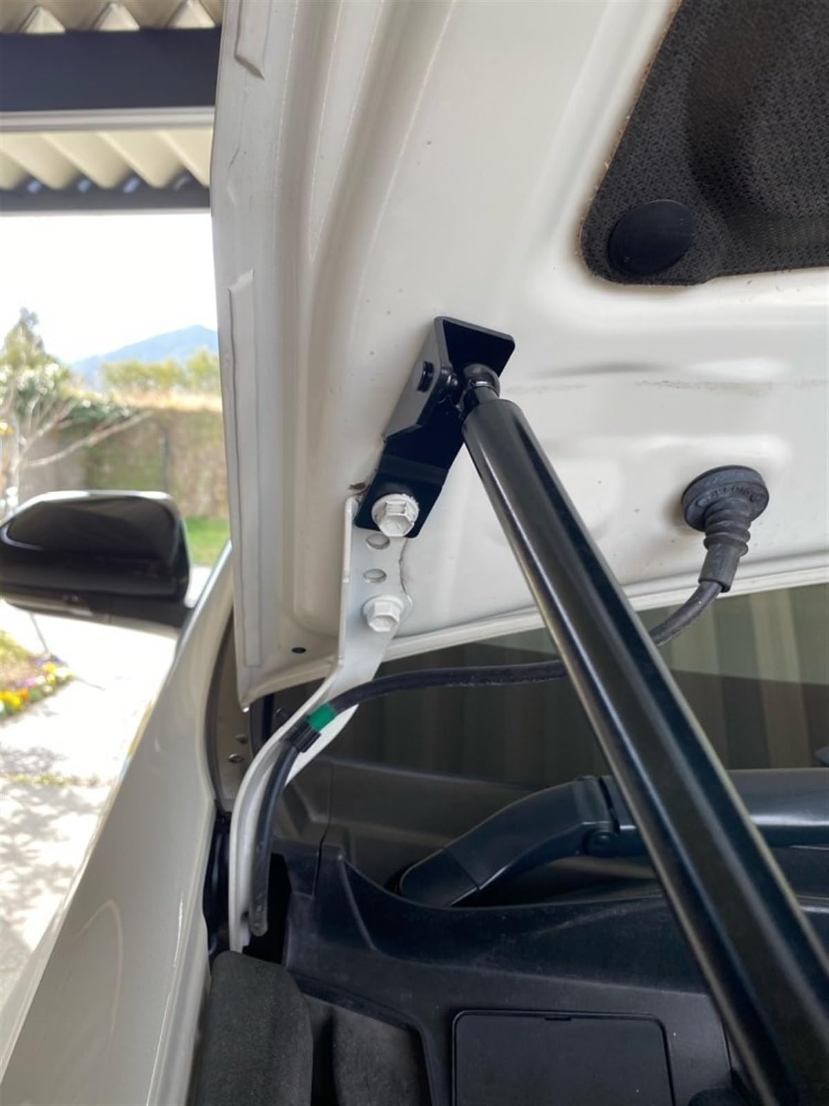 Puntone supporto per l'avvio Ammortizzatore di supporto e sollevamento ammortizzatori a gas per cofano anteriore automatico su due lati per Toyota per Prius (XW50) 2015-2021(Silver carbon fiber)