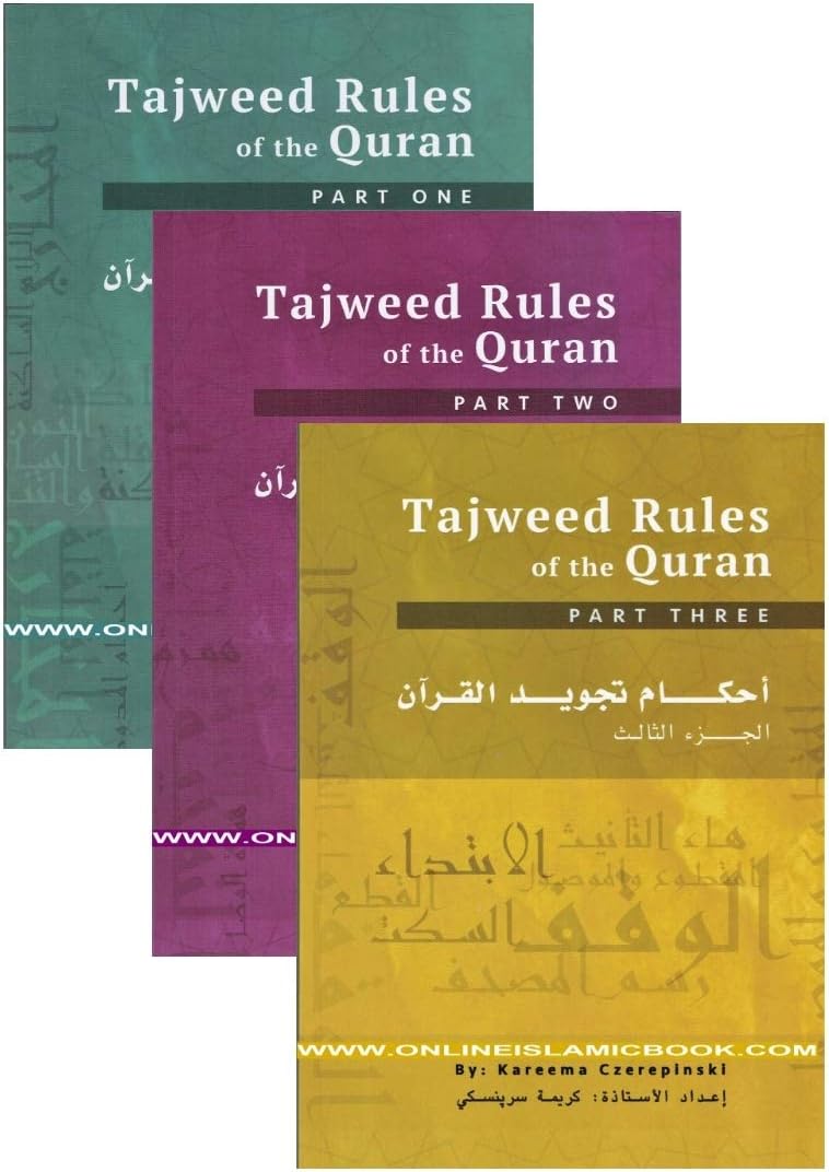 Tajweed Rules of the Quran 3 Parts Set By Kareema Czerepinski