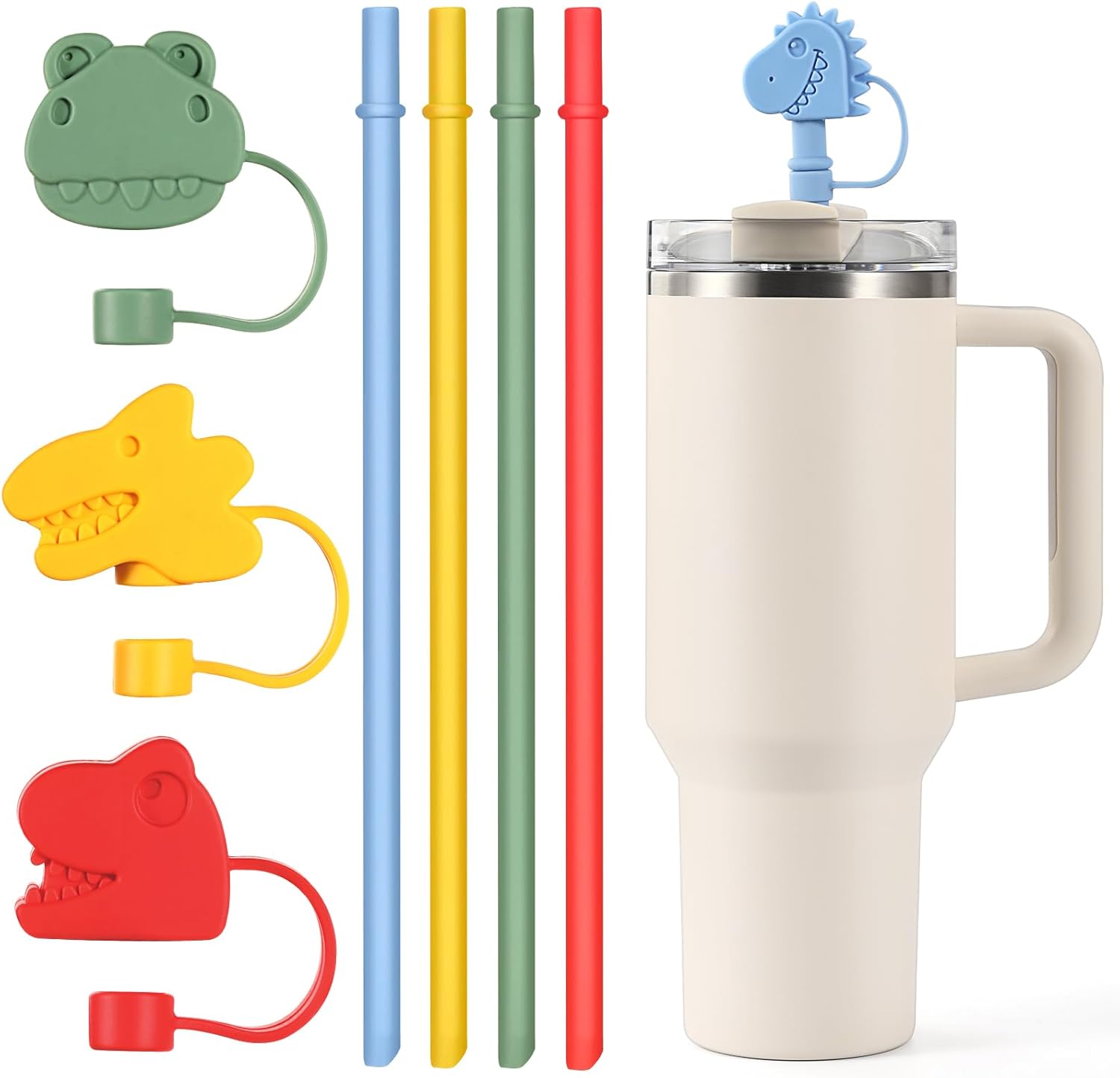 Eight-Piece Straw Cover Cap with New Cartoon Design - Stanley Straw Cover Cap for Stanley Cup Accessories - Fits 40oz and 30oz Stanley Tumblers -