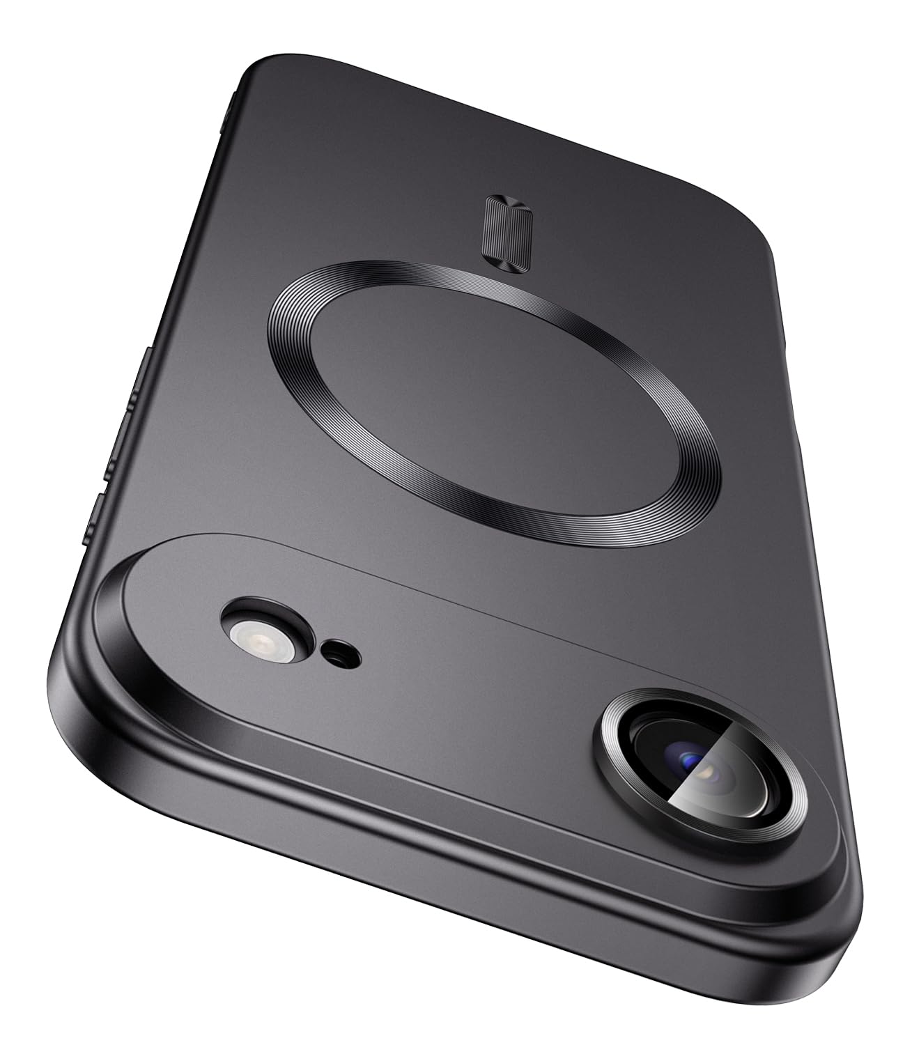 magnetic for iphone air case, compatible with magsafe, built-in camera lens protector, slim thin soft silicone bumper shockproof metallic luster phone case for iphone 17 air (black)