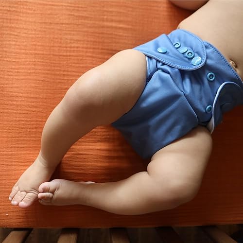 Miniatura 32 de Nora's Nursery Pañales de bolsillo de tela, paquete de 4 con 4 insertos, funda impermeable, lavable, reutilizable y de tamaño único ajustable,