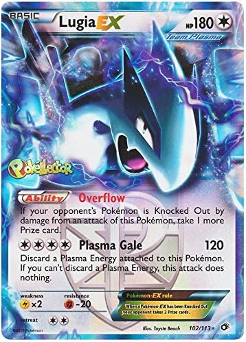 Pokemon Trading Card - Lugia Ex 102/113 Black & White (B&W) Legendary Treasures - Rare