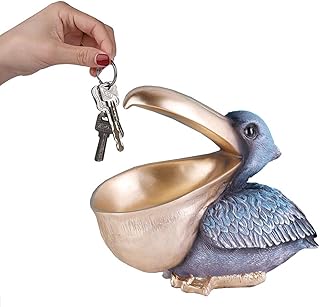 SanQing Creative Resin Statues The Pelican Statue Birds Toucan Figurines Entrance Cell Phone Keys Bowl Storage Basket Deco...