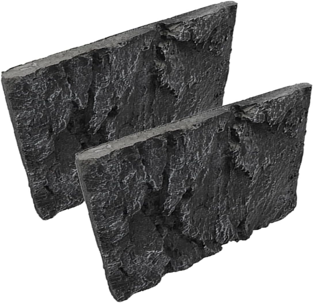 2pcs Rock Aquarium Background Board Lightweight Pu Material for Fish Tank and Reptile Box Decor Safe and Landscape Panel for Aquatic Scenes