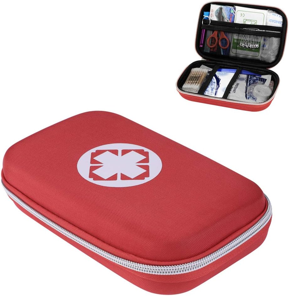 Qchomee Portable First Aid Bags Pouch Empty Mini Medical Kit Bag Case Compact Survival Emergency Bags Empty Medicine Storage Bag for Travel Camping Outdoor Sports Work Holidays Car Home (Empty Bag)