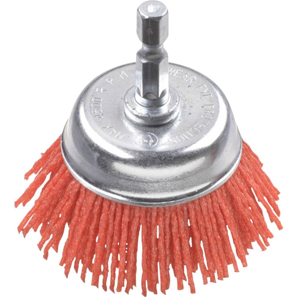 kwb Nylon Cup Brush Ø 75 mm, For Wood, Metal, and Non-Ferrous Metals, Ideal for Cleaning, Removing Paint and Rust