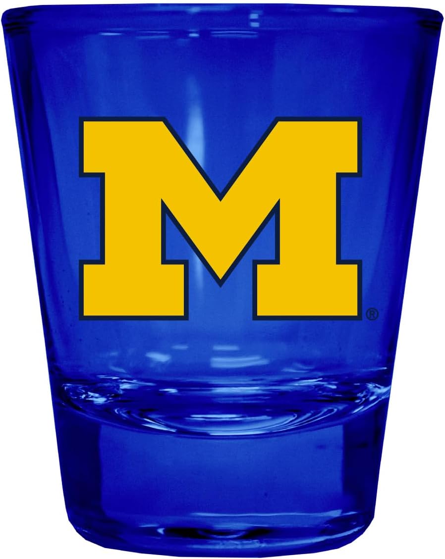 Set de 4 Vasos Shot Michigan Wolverines Azul 2 oz - R and R Imports