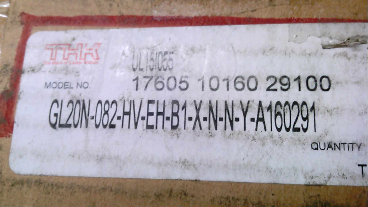 Thk Gl20n-082-Hv-Eh-B1-X-N-N-Y-A160291, Lm Actuator, Gl20n-082-Hv-Eh-B1-X-N-N-Y-A160291