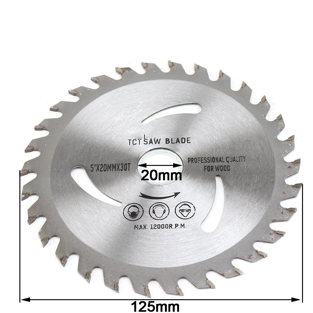 Hoja De Sierra Para Madera De 5 Pulgadas Y 125mm, Hoja De Sierra Circular 30T, Diámetro De 20mm Para Cortar Madera, Disco De Corte De Carburo De Plástico Para Carpintería,10 Piezas