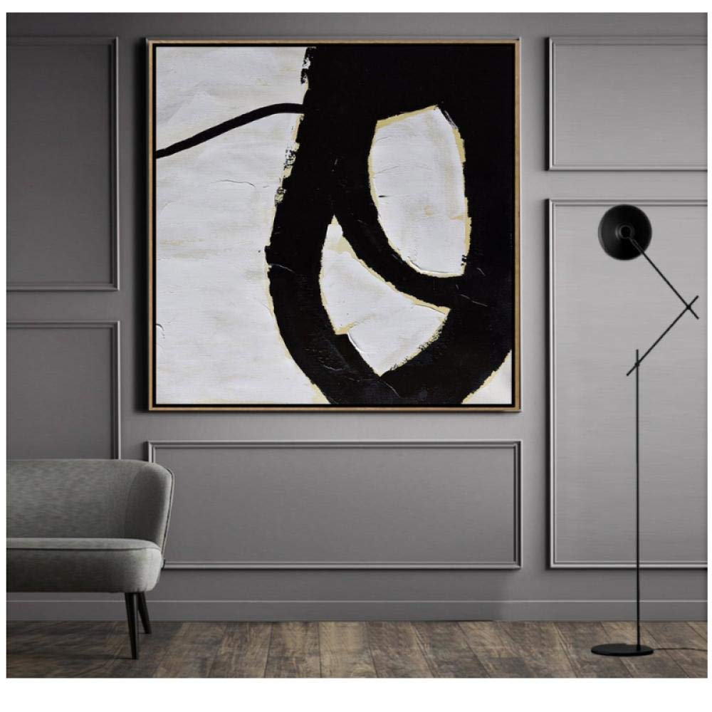 絵画 白 黒 白黒 棒 線 縦線 シンプル 抽象画 現代アート - 絵画/タペストリ