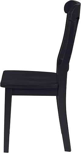 Miniatura 9 de Conjunto de mesa con pata central y sillas Dorel Aubrey tipo pedestal tradicional para comedor, Madera, Negro