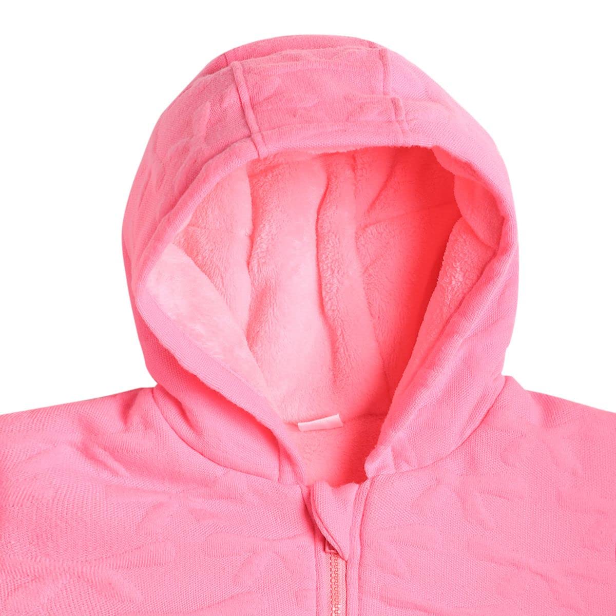miniklub Baby Hooded Full Sleeve Knitted Cotton Neon Pink Color Jacket (3-6M) 1