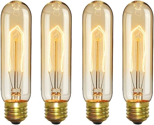 CTKcom Bombilla incandescente E26 T10 tubular vintage Edison de 40 W, candelabro decorativo regulable de 120 voltios, luz nocturna, bombilla de