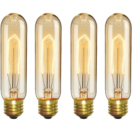 T10 Vintage Edison Light Bulb 40 Watt Dimmable Antique Tubular Old Fashioned