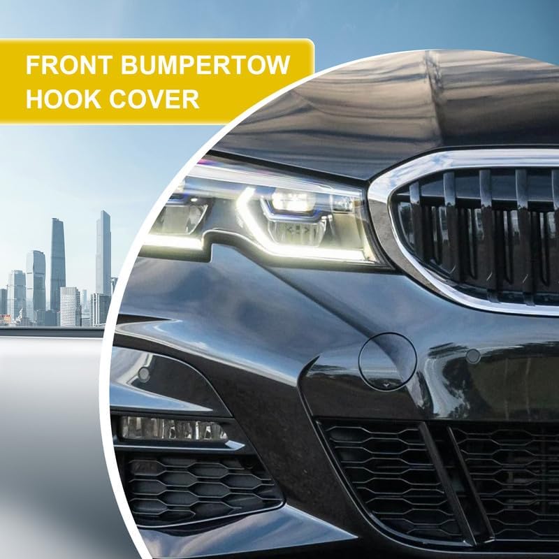 Car Front Bumper Tow Hook Cover Compatible With BMW 3 G20 G21 M-Sport 2018 2019 2020 2021 2022 Trailer Cover Cap 51118099893 Small Lid Towing Eye Cap