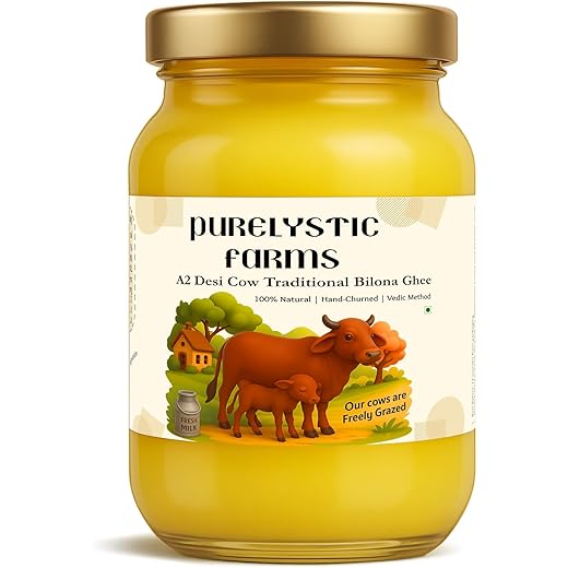 PURELYSTIC A2 Desi Cow Ghee 100 ml Traditional Bilona Meth