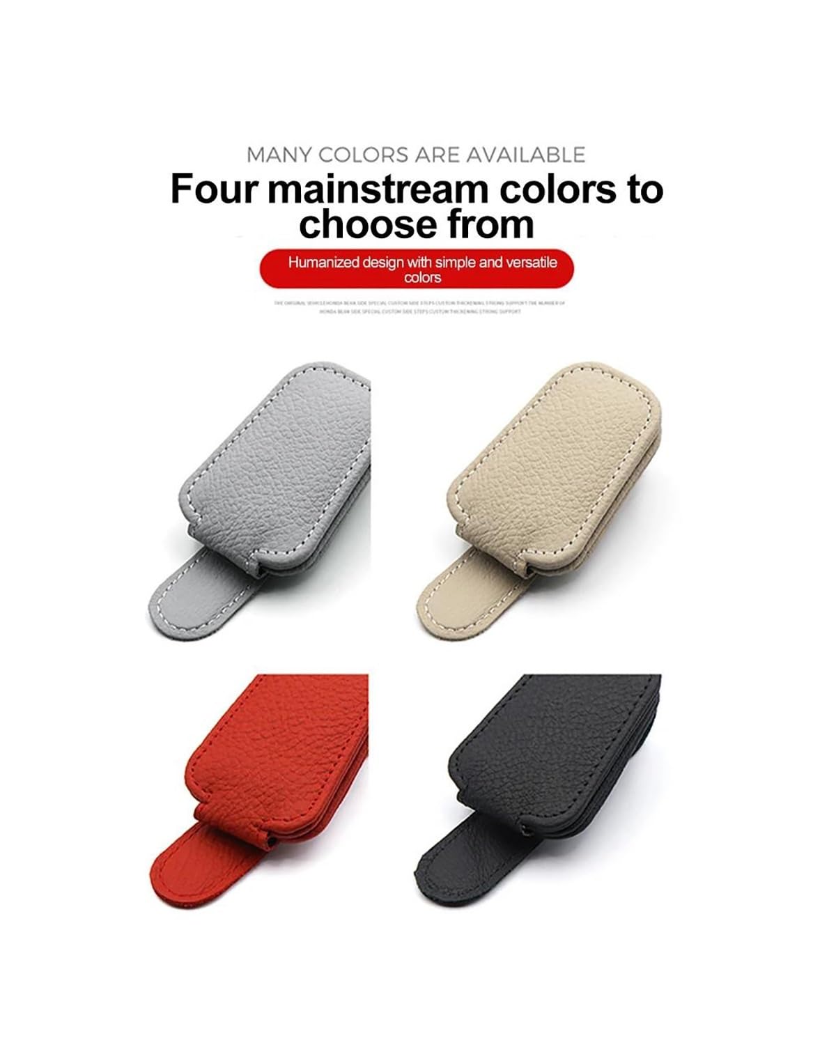 Supporto per Occhiali da Sole Multifunzione per Auto, con Clip per Occhiali da Sole, in Pelle, Accessorio Universale per Interni, (Nero)