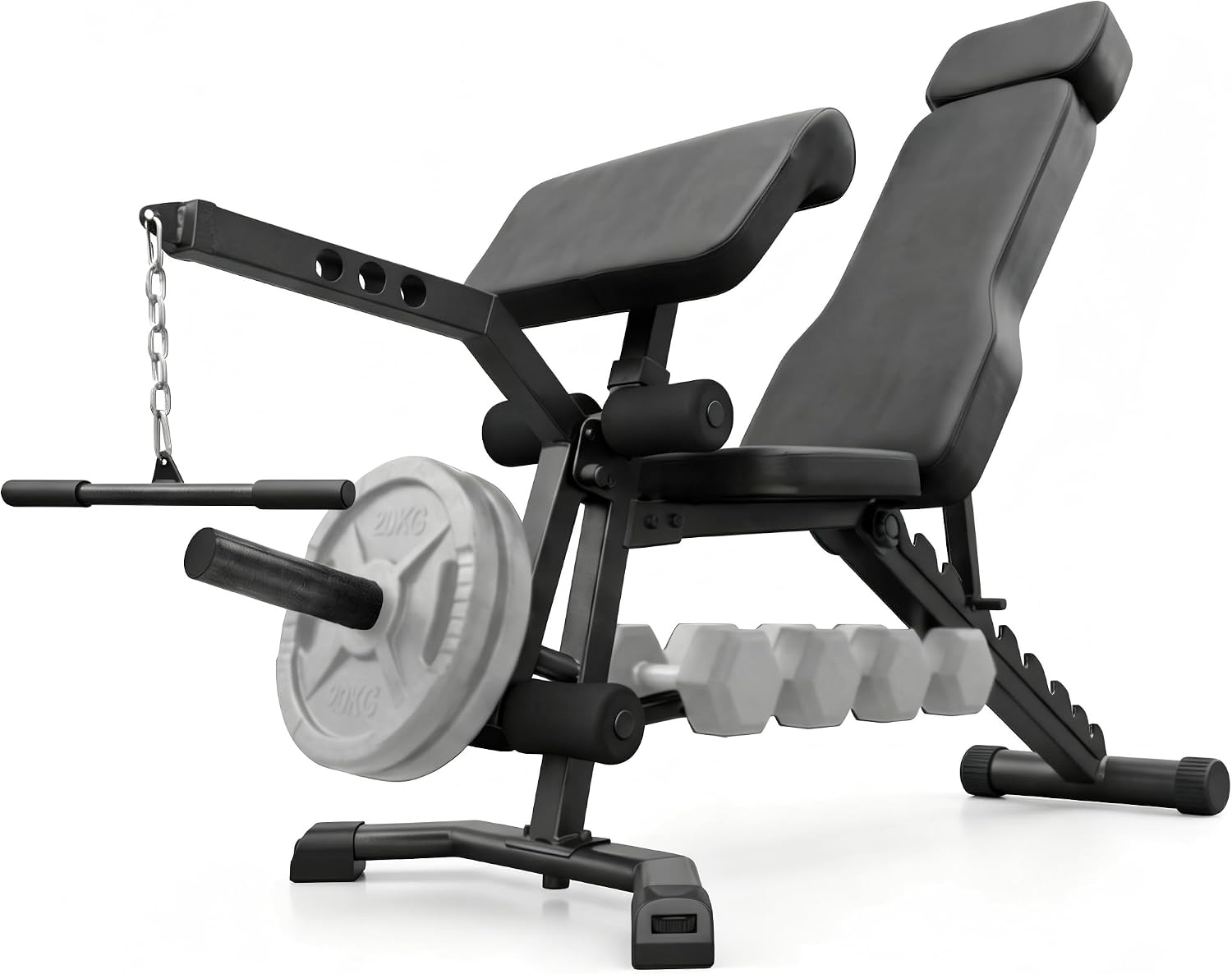 BARWING Multi-Function Adjustable Weight Bench with Leg Extension and Curl, Preacher Curl Attachment, Incline Decline Bench Press for Home Gym, 1500LB Heavy Duty Workout Bench
