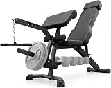 Amazon product image of BARWING Multi-Function Adjustable Weight Bench with Leg Extension and Curl, Preacher Curl Attachment, Incline Decline Bench Press for Home Gym, 1500LB Heavy Duty Workout Bench