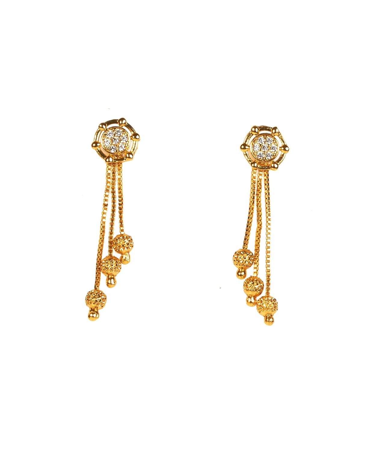 Buy AntiTarnish Gold Plated Dangle Earrings Set Intricate Floral