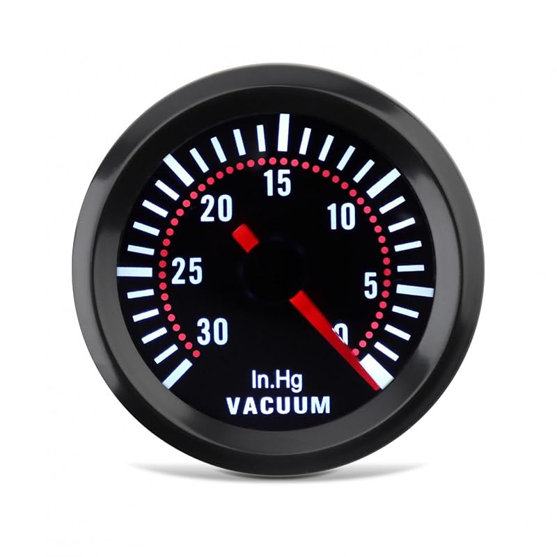 Manômetro de vácuo automotivo DriSentri 52 mm 12 V, 0–30 inHg, mecânico elétrico – 1 unidade