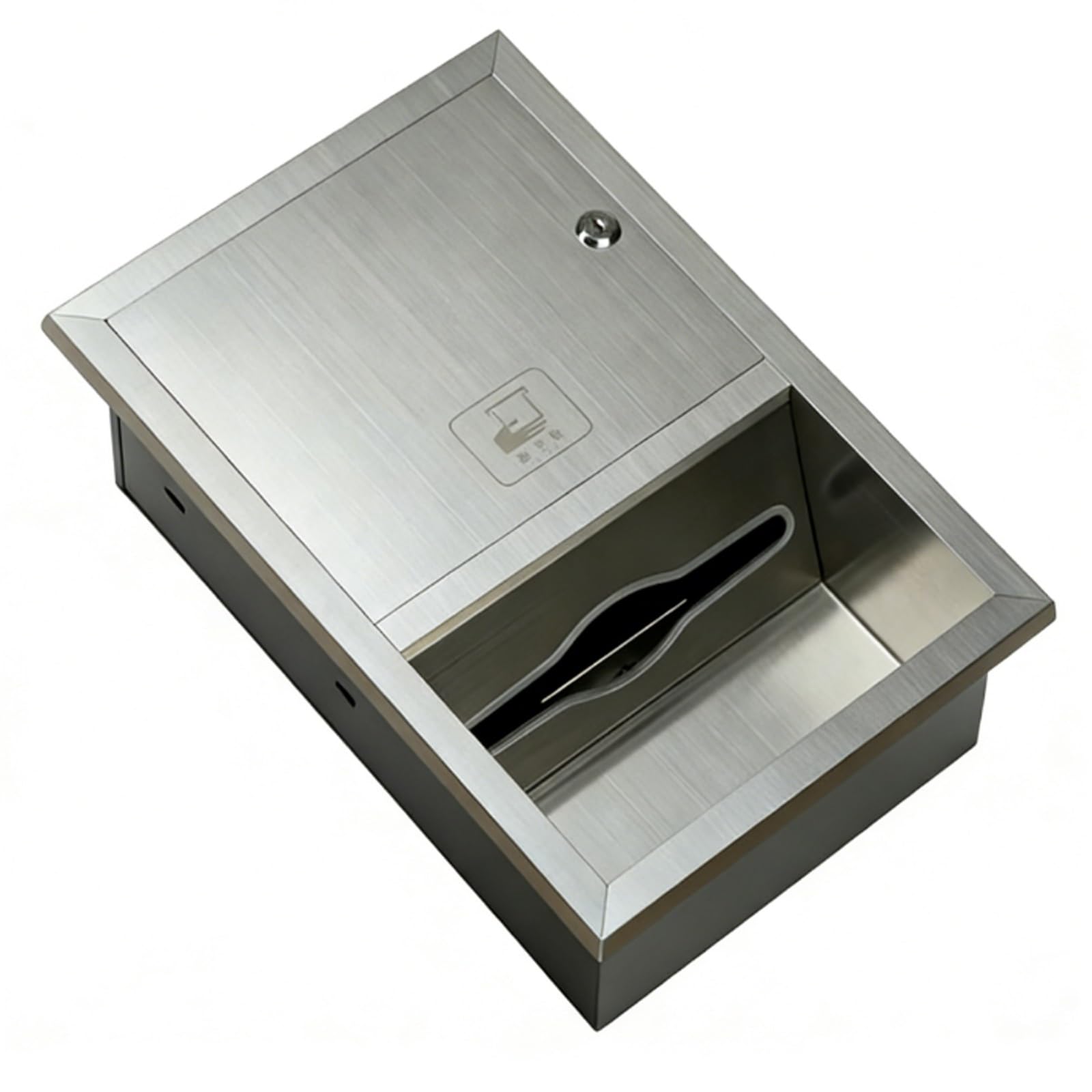 Distributore di asciugamani di carta da incasso, dispenser di asciugamani a tre ante con serratura, in acciaio inox, per casa e ristorante