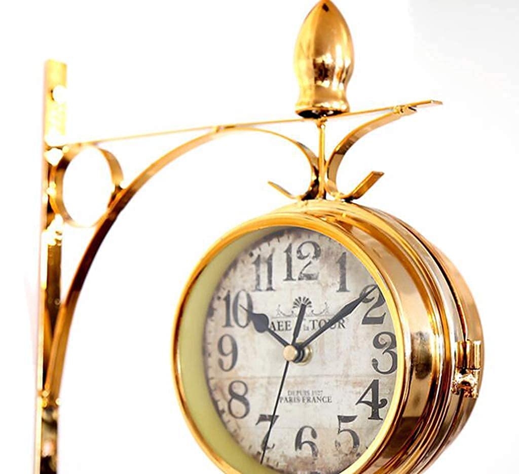CKKNILV Wall Clock, Double Sided Wall Clock,Retro Wall Clock Outdoor Garden Wall Clock Outdoor Indoor Garden Wall Clock for Garden/Patio/Yard