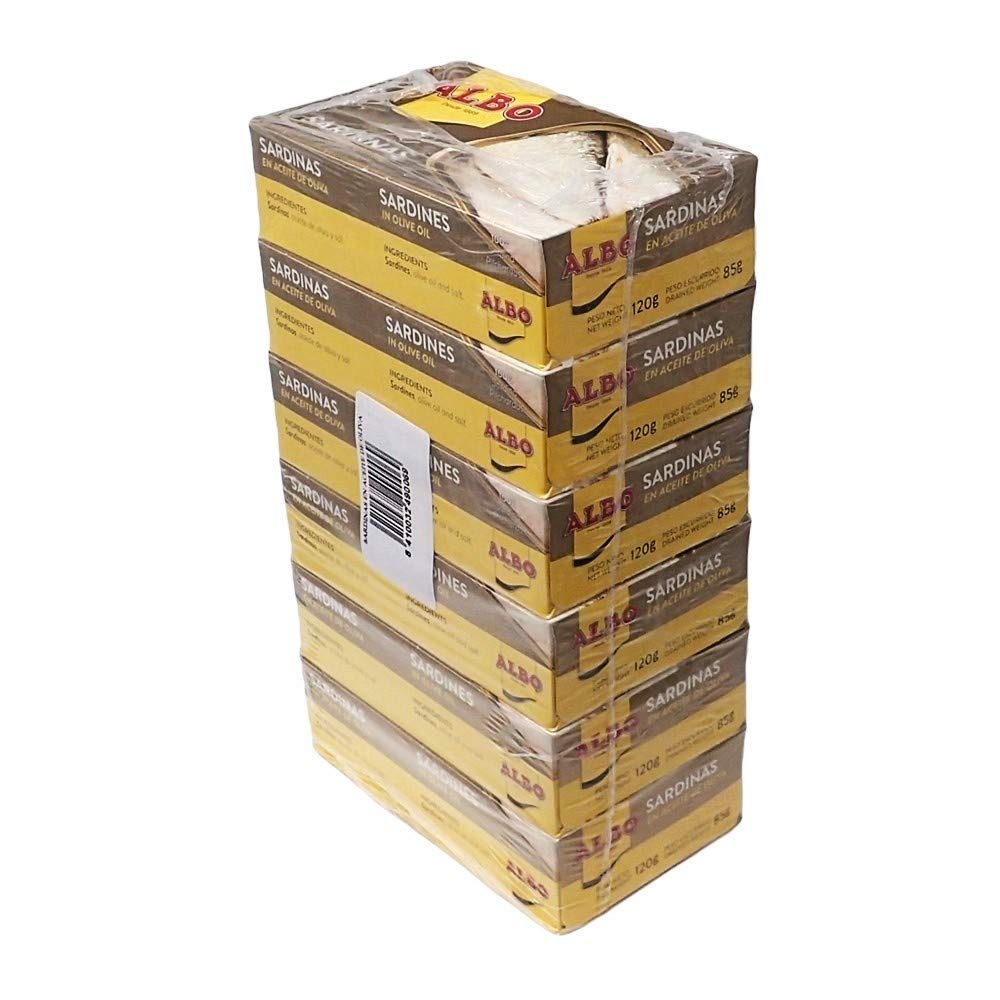 Albo Sardine in olio di oliva - 120 G Neto - Confezione da 6 unità