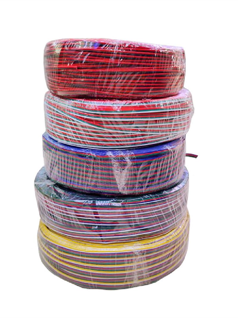 1m-100m RGB Led Connector 2pin 3pin 4pin 5pin LED Cable Extension Extend Cord Connector Wire for RGB rgbw single color LED Strip - (Color: 5pin wire, Package: 20m)