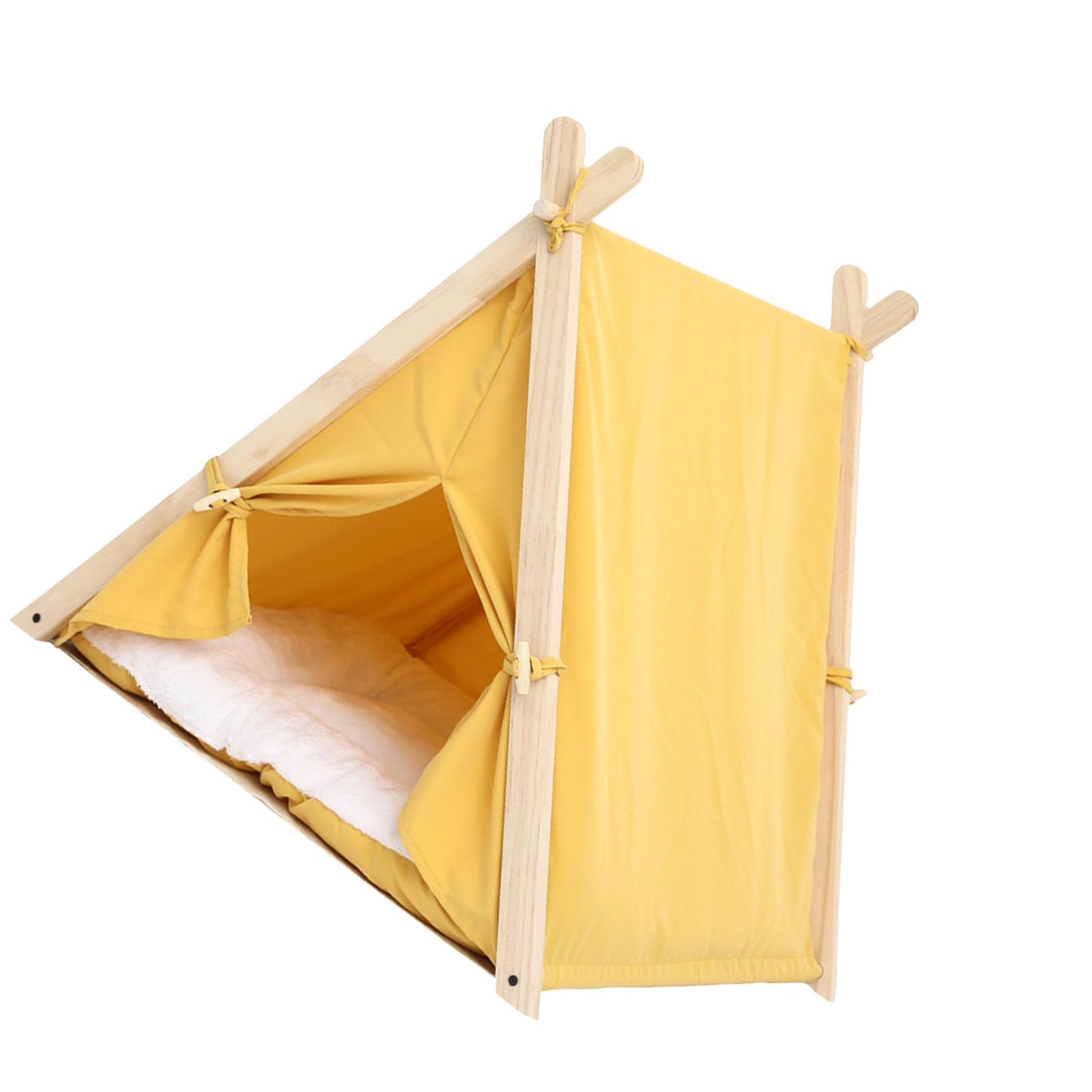Tenda Teepee Per Animali Domestici Per Cani E Gatti, Cuccia Per Cani da Interno Portatile da 23,8 Pollici, Tenda Teepee Per Gatti Lavabile (5 Colori Opzionali)(暖黄色)
