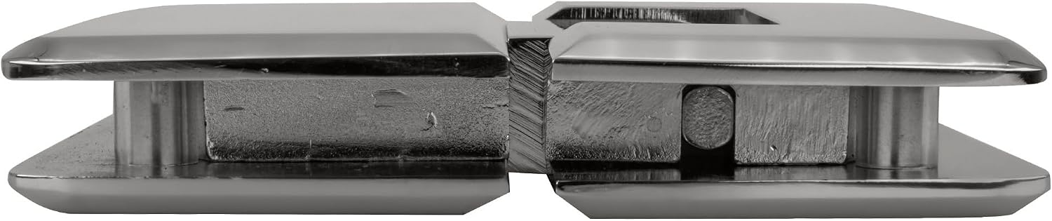CRL Chrome With Brass Accents Pinnacle 180 Series 180 Degree Glass-to-Glass Standard Hinge