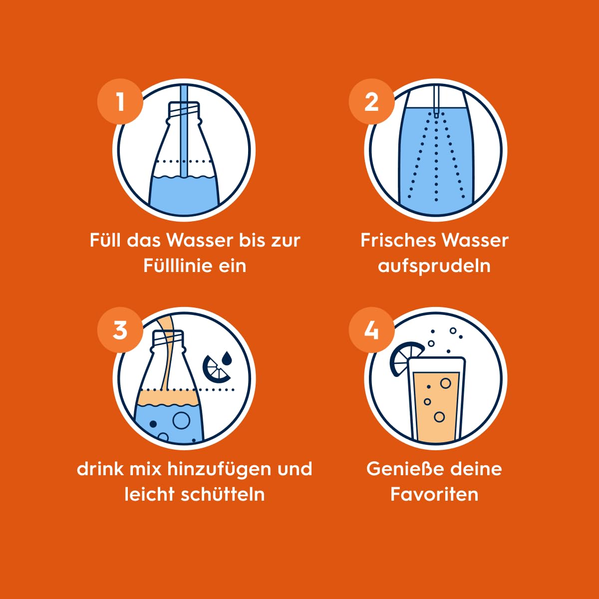Sodastream drink mix Mirinda – Sirup für gesprudeltes & stilles Wasser, 4er Pack (4 x 440 ml), ergibt bis zu 9L Fertiggetränk