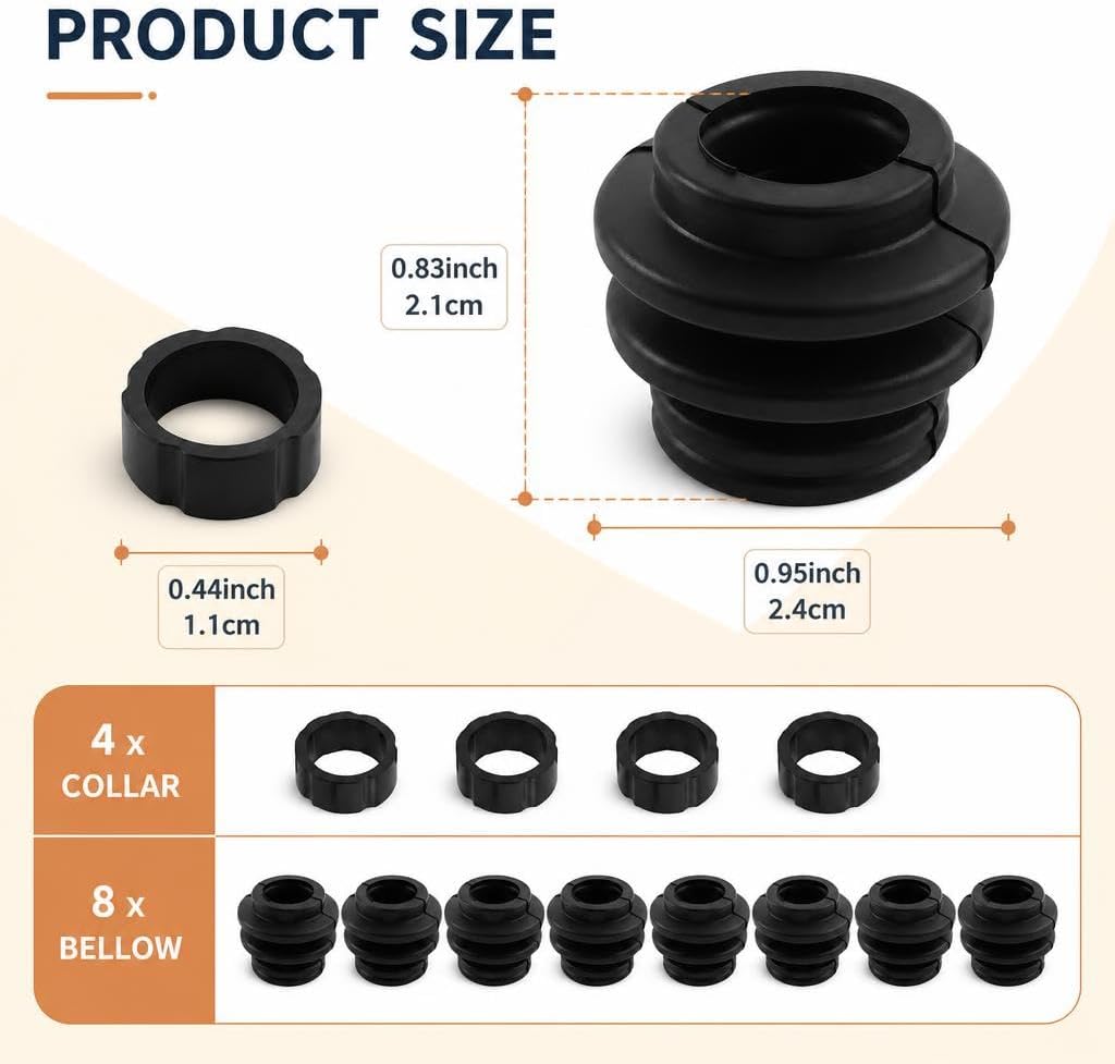 8PCS Brake Caliper Pins Bushing Kit Rubber, Dustproof Brake Caliper Rebuild Kit Compatible with Toyota Cadillac Jeep Lexus, Caliper Pin Boot Slide Pin Kit Car Accessories image 2