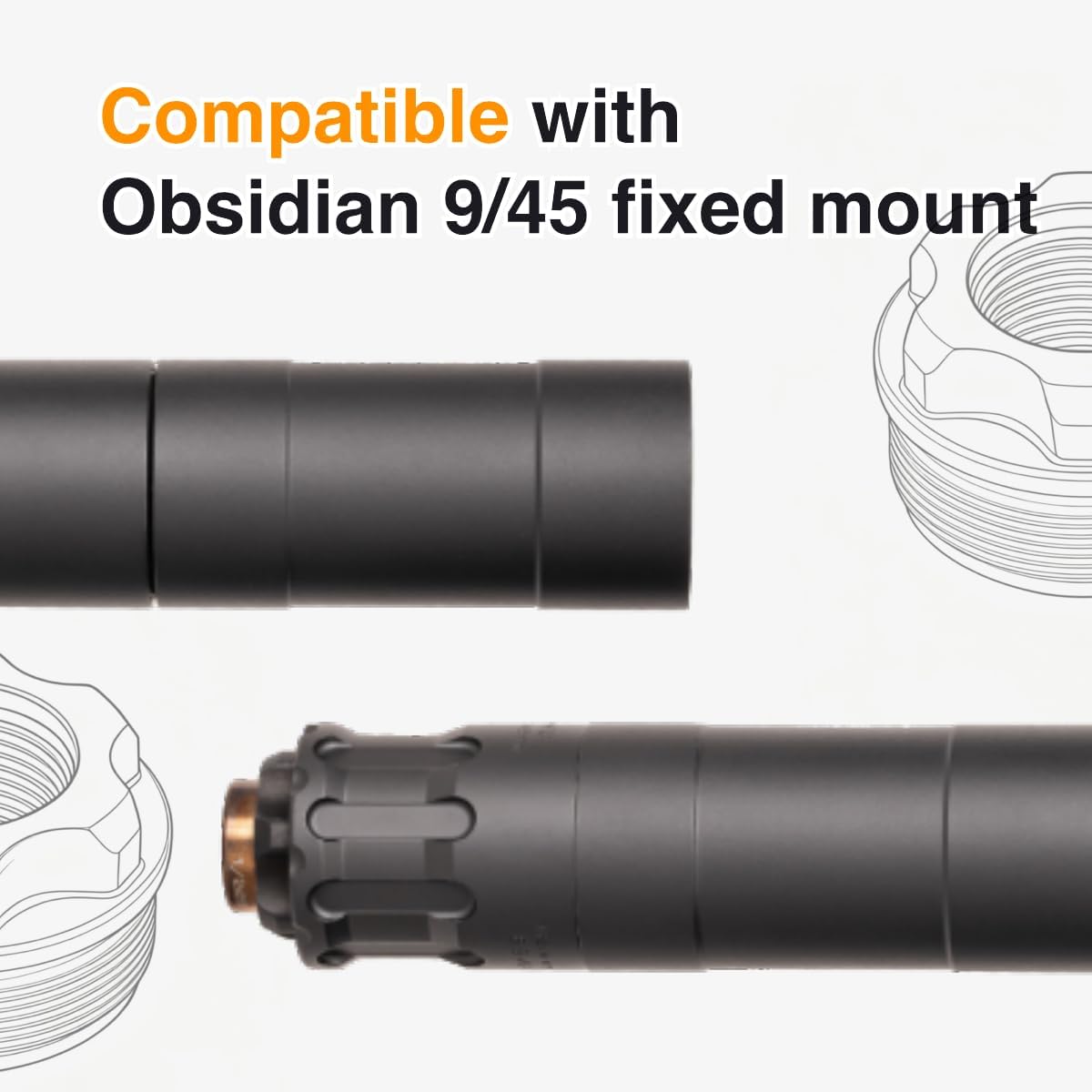 KPY RSOF003 Fixed Mount 5/8x24 Compatible with Obsidian 45/9