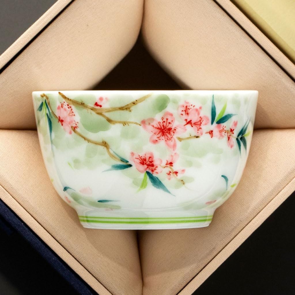 Tazze Matcha Studio Cucina Tazza da tè in ceramica dipinta a mano con fiori di pesco Tazza da tè Tazza da tè for bere a casa Tazza da tè squisita Tazza da tè Set Da Tè Con Infusore