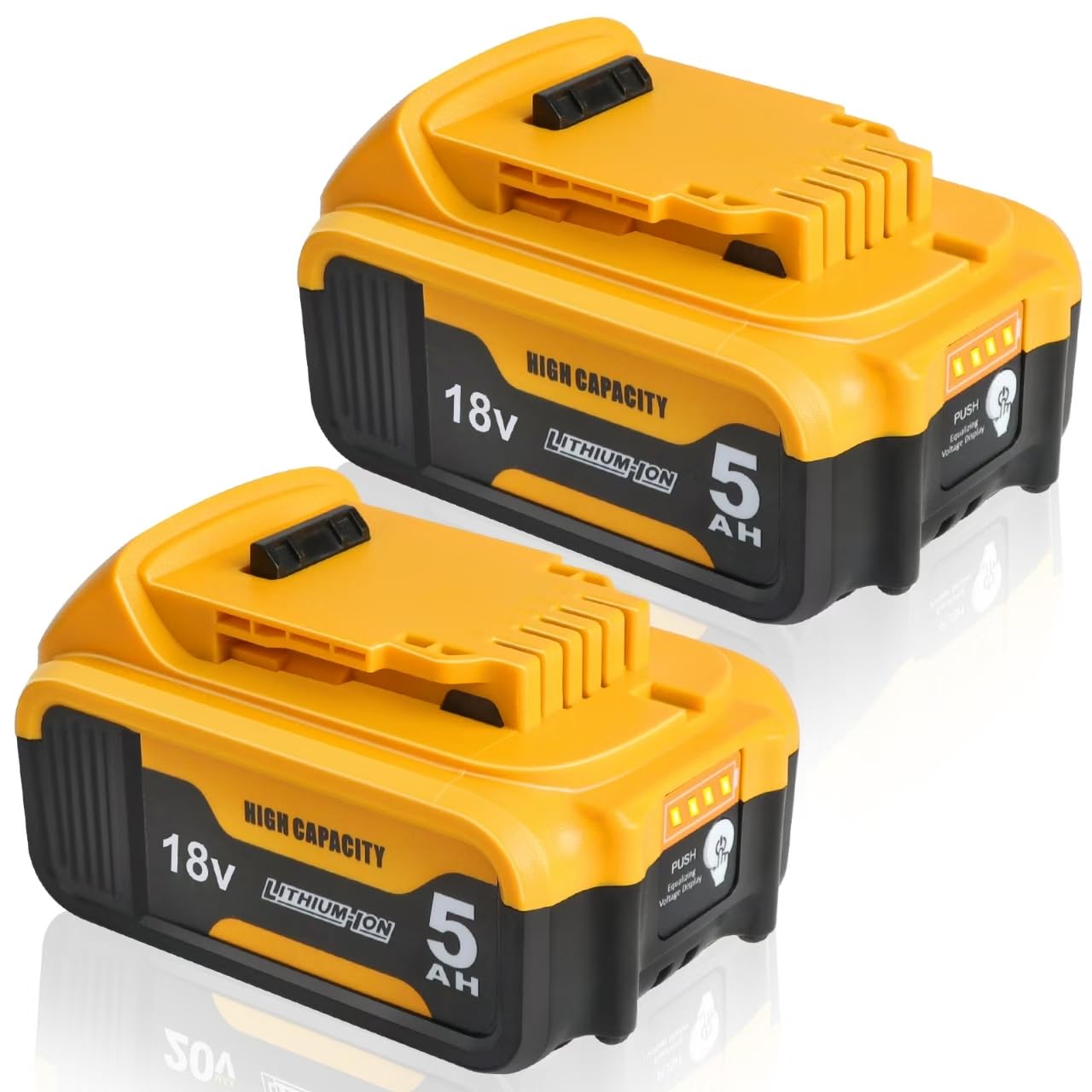 2 Pack Waitley 18V 5.0Ah Replacement Battery for dewalt battery 18v – Reliable Power for Drills, Impact Drivers & Daily Jobsite Use