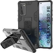 Punkcase Galaxy S20 FE Case [ArmorShield Series] Military Style Protective Dual Layer Case W/Metal Ring Grip Holder & Kickstand l Full Body Protection for Samsung S20 FE 5G 6.5" [Black]